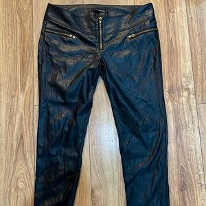 Leather mid raze zip pant
